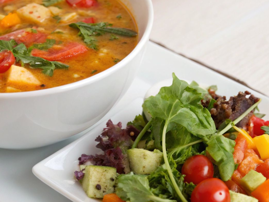 Detox soup and salad